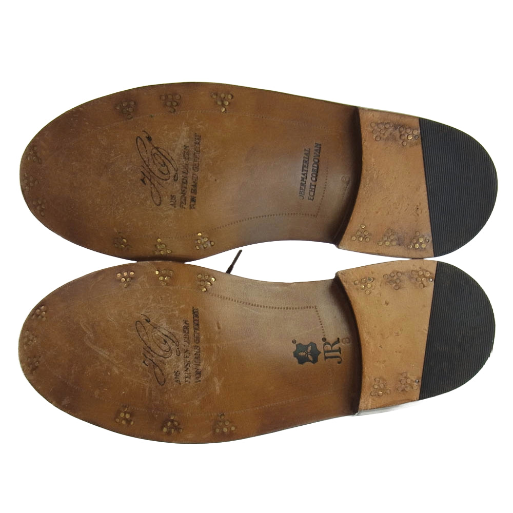 ハインリッヒディンケラッカー 4331 4316 BUDA ブダ コードバン ウィングチップ レザー シューズ ブラック系 UK8【中古】