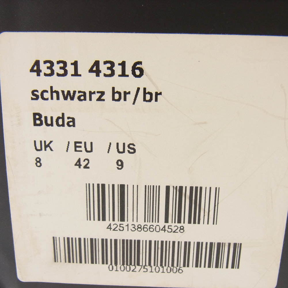 ハインリッヒディンケラッカー 4331 4316 BUDA ブダ コードバン ウィングチップ レザー シューズ ブラック系 UK8【中古】