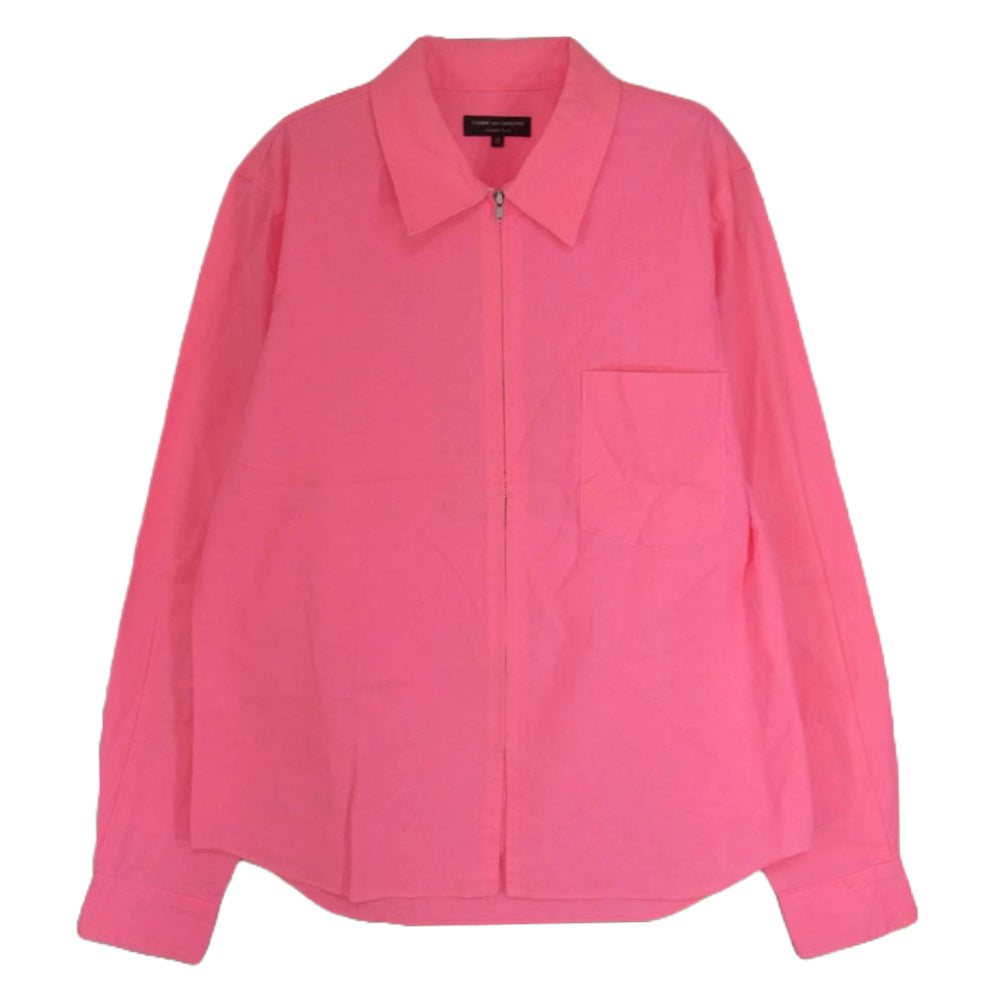 COMME des GARCONS HOMME PLUS コムデギャルソンオムプリュス AD2001 PE-B002 フルジップ 長袖 シャツ ジャケット ピンク系 M【中古】
