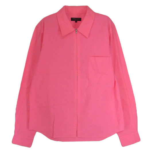 COMME des GARCONS HOMME PLUS コムデギャルソンオムプリュス AD2001 PE-B002 フルジップ 長袖 シャツ ジャケット ピンク系 M【中古】
