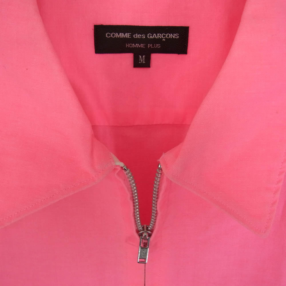 COMME des GARCONS HOMME PLUS コムデギャルソンオムプリュス AD2001 PE-B002 フルジップ 長袖 シャツ ジャケット ピンク系 M【中古】