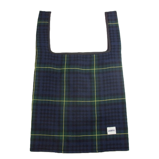 GANRYU ガンリュウ ウール チェック タイ バッグ グリーン系【中古】