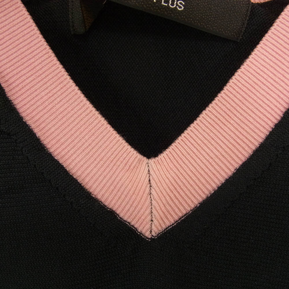 COMME des GARCONS HOMME PLUS コムデギャルソンオムプリュス AD2002 PI-N015 ラグラン切替 バイカラー Vネック ニット プルオーバー セーター ピンク系 サイズ表記無【中古】