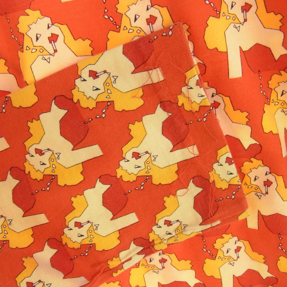 COMME des GARCONS HOMME PLUS コムデギャルソンオムプリュス AD2007 PT-T029 総柄長袖 Vネック カットソー Tシャツ ロンT レッド マルチカラー系 S【中古】