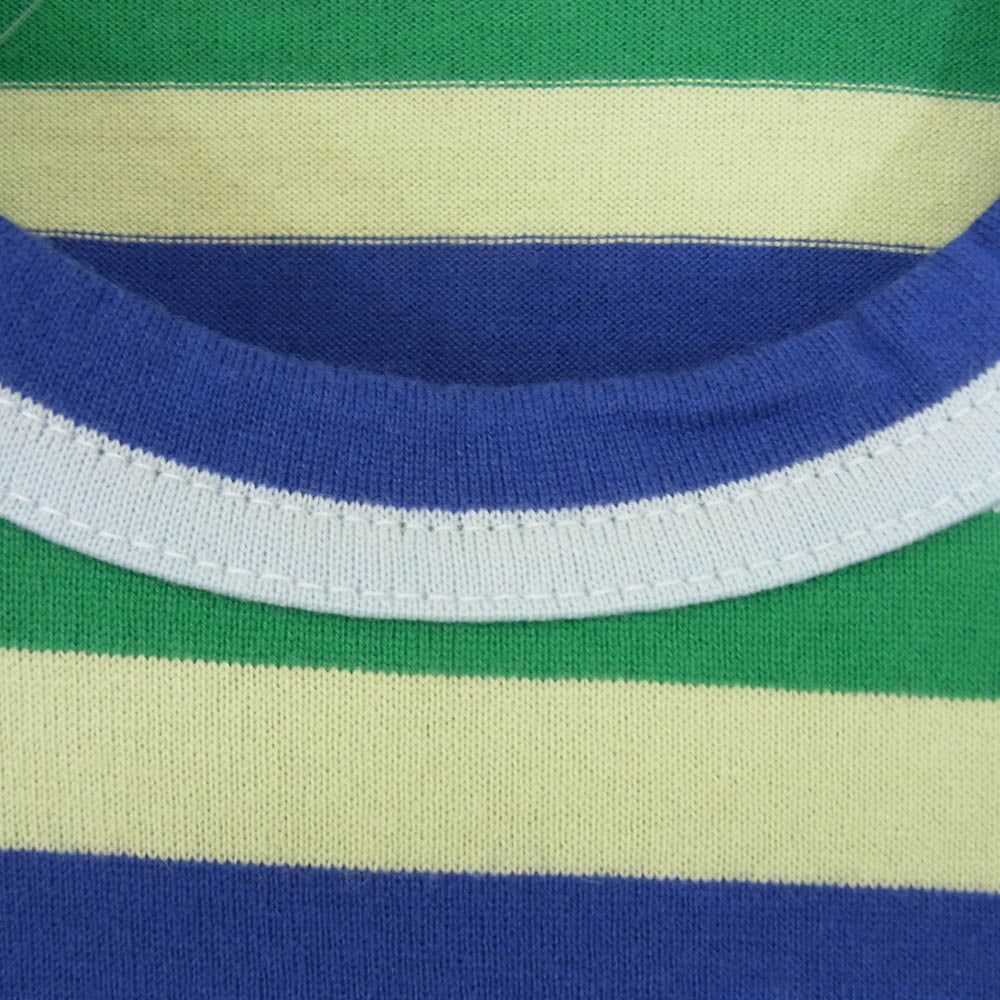 COMME des GARCONS コムデギャルソン OA-T005 ドラゴンプリント切替 フラワー マルチボーダー 長袖 カットソー Tシャツ マルチカラー系 S【中古】