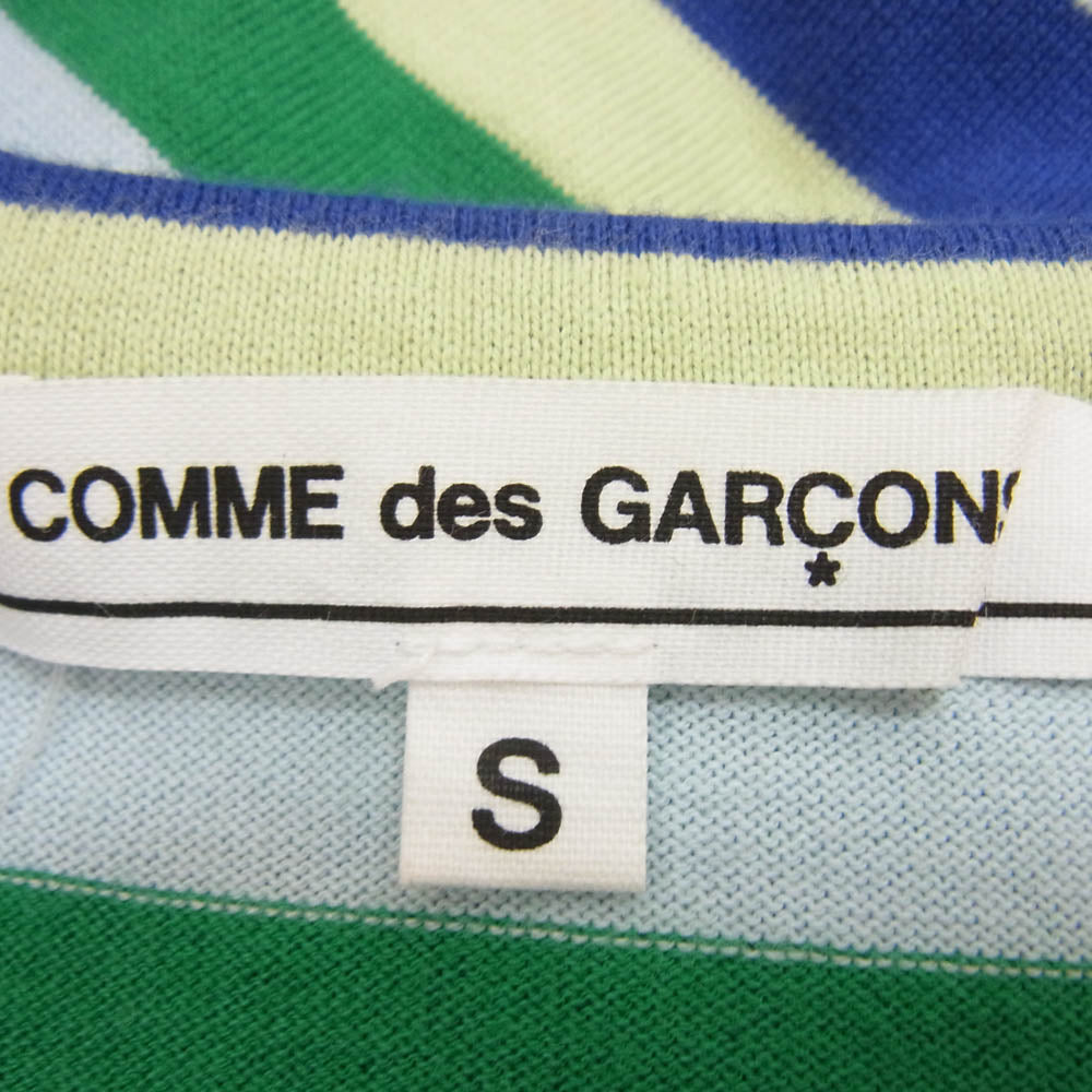 COMME des GARCONS コムデギャルソン OA-T005 ドラゴンプリント切替 フラワー マルチボーダー 長袖 カットソー Tシャツ マルチカラー系 S【中古】