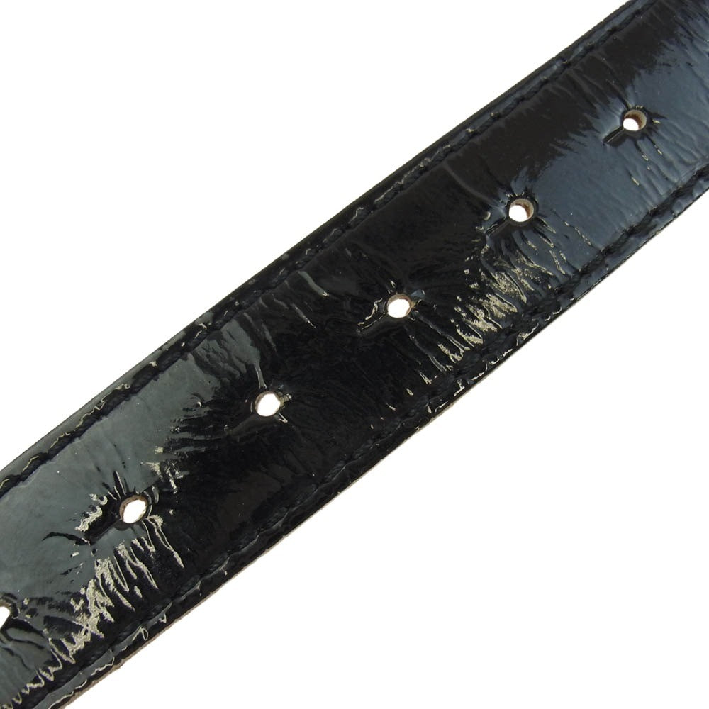 COMME des GARCONS HOMME PLUS コムデギャルソンオムプリュス バックル エナメル レザー ベルト ブラック系 89【中古】