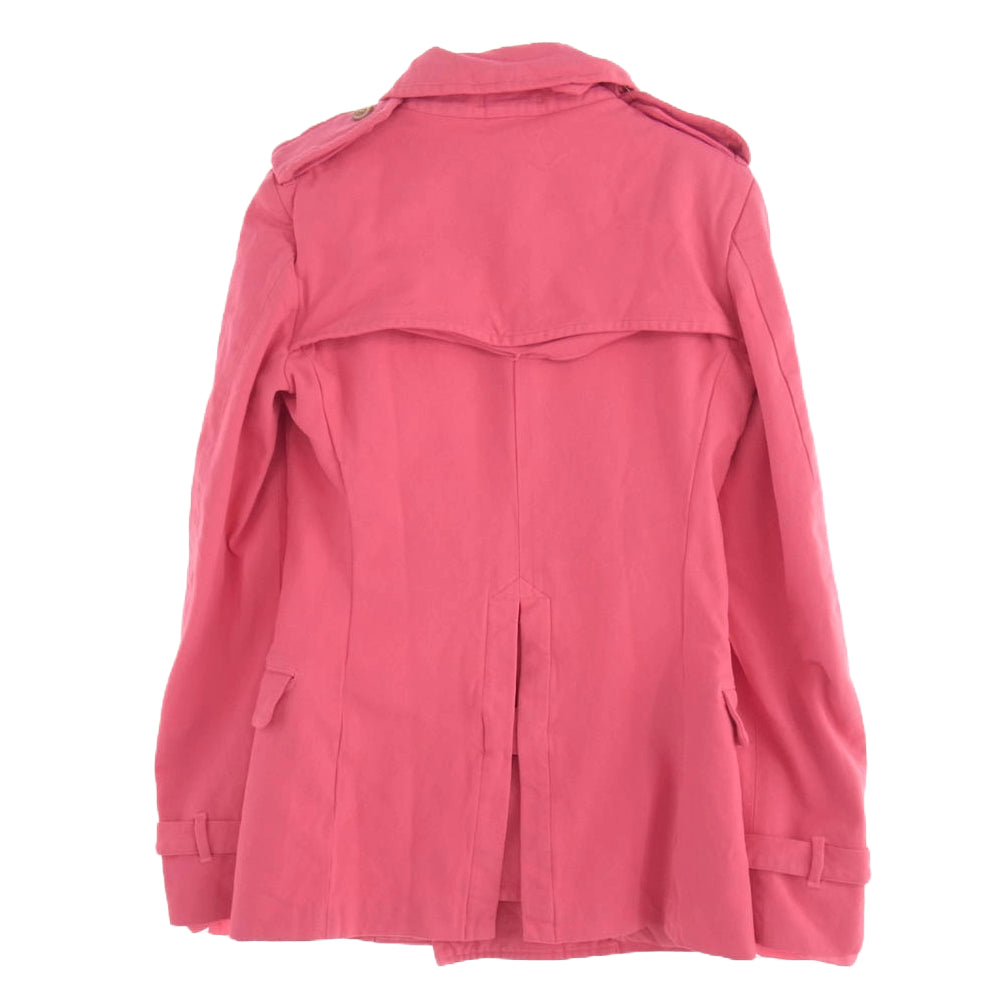 COMME des GARCONS HOMME PLUS コムデギャルソンオムプリュス AD2011 PO-J033 ポリ縮 エルテル製品加工 縮絨 ショート トレンチコート ピンク系 S【中古】