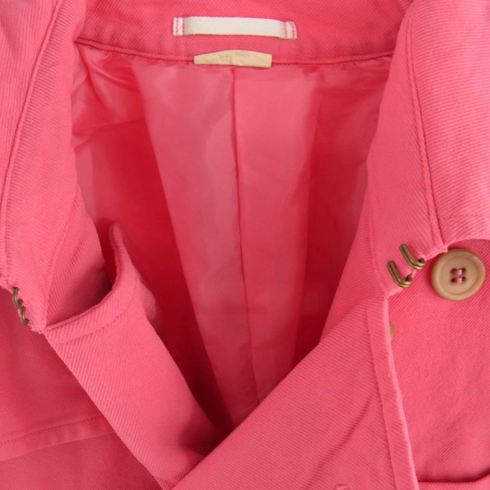 COMME des GARCONS HOMME PLUS コムデギャルソンオムプリュス AD2011 PO-J033 ポリ縮 エルテル製品加工 縮絨 ショート トレンチコート ピンク系 S【中古】