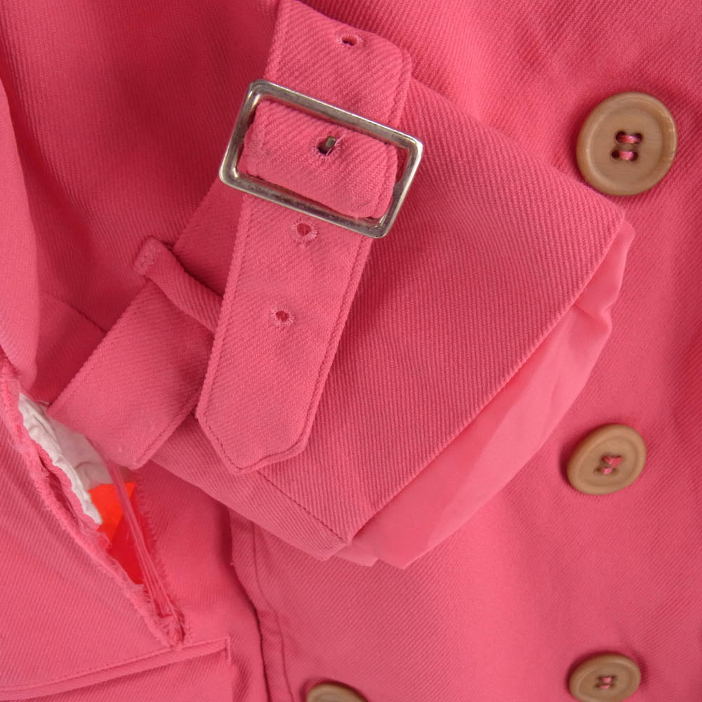 COMME des GARCONS HOMME PLUS コムデギャルソンオムプリュス AD2011 PO-J033 ポリ縮 エルテル製品加工 縮絨 ショート トレンチコート ピンク系 S【中古】