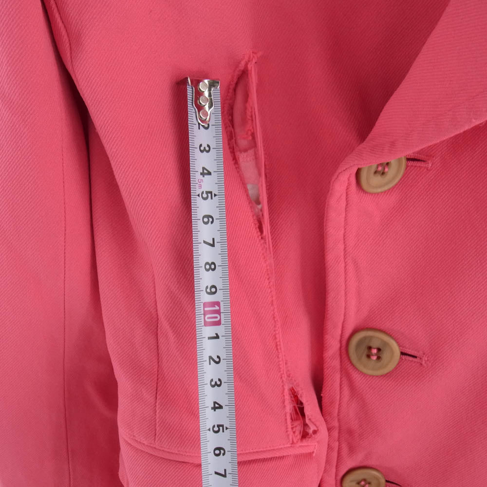 COMME des GARCONS HOMME PLUS コムデギャルソンオムプリュス AD2011 PO-J033 ポリ縮 エルテル製品加工 縮絨 ショート トレンチコート ピンク系 S【中古】