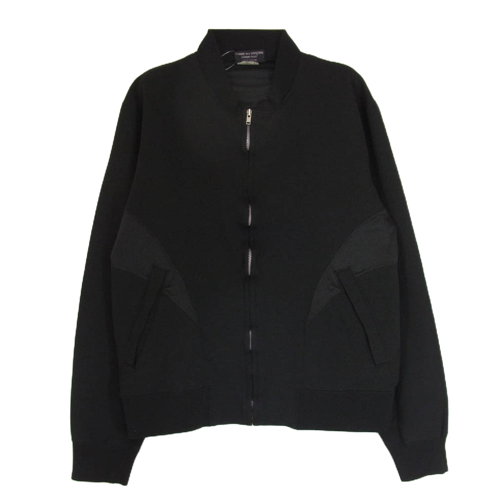 COMME des GARCONS HOMME PLUS コムデギャルソンオムプリュス PC-T201 EVER GREEN エヴァーグリーン Time For Magic期 AD2008  ポリ縮 エステル製品加工 切替 トラックジャケット ジャージ ブラック系 M【中古】