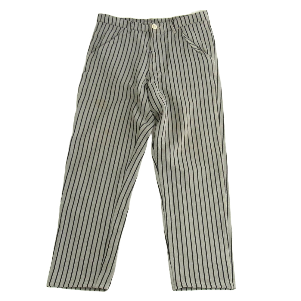 COMME des GARCONS HOMME PLUS コムデギャルソンオムプリュス AD1999 PJ10095M PP-10071M 90s ヴィンテージプリュス ポリ縮 エステル製品加工 ヘリンボーン柄 ストライプ テーラード ジャケット ストレートパンツ セットアップ グレー系 M【中古】