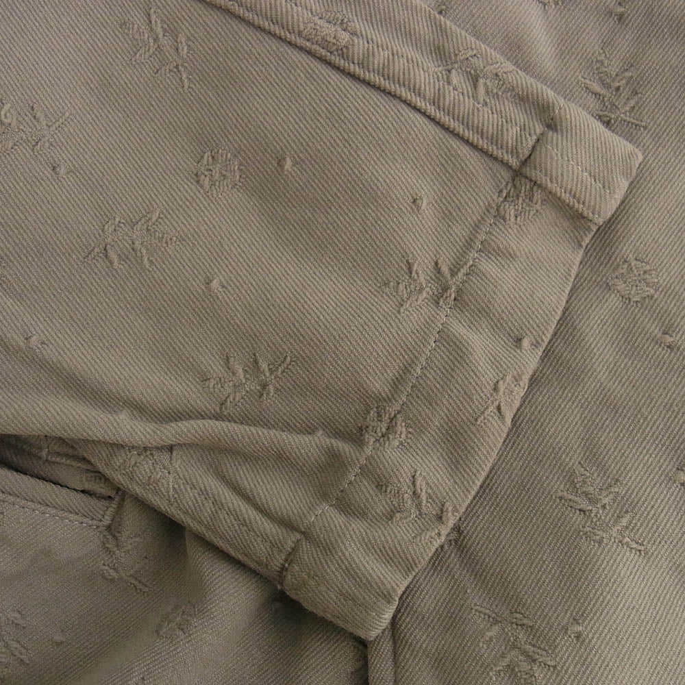 COMME des GARCONS HOMME PLUS コムデギャルソンオムプリュス AD2007 PT-J021 PT-P017 刺繍総柄スタンドカラーポリ縮 エステル製品加工 ロング タキシード ジャケット ストレートパンツ セットアップ チャコール系 S【中古】