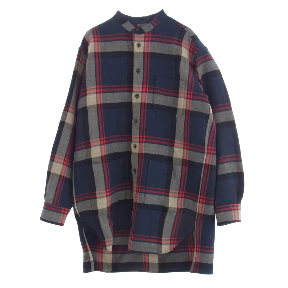 GUCCI グッチ 495091 チェック柄 ウール シャツ ジャケット コート ※襟欠品 マルチカラー系 48【中古】