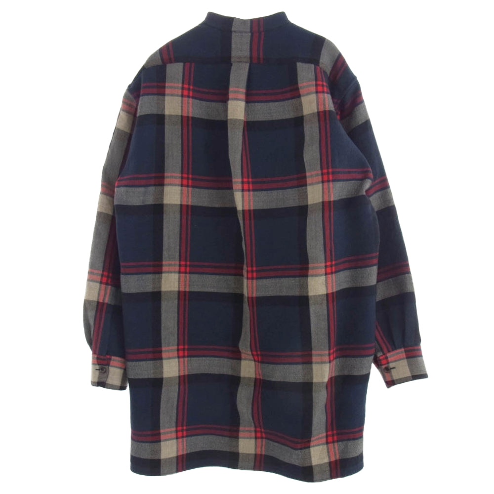 GUCCI グッチ 495091 チェック柄 ウール シャツ ジャケット コート ※襟欠品 マルチカラー系 48【中古】