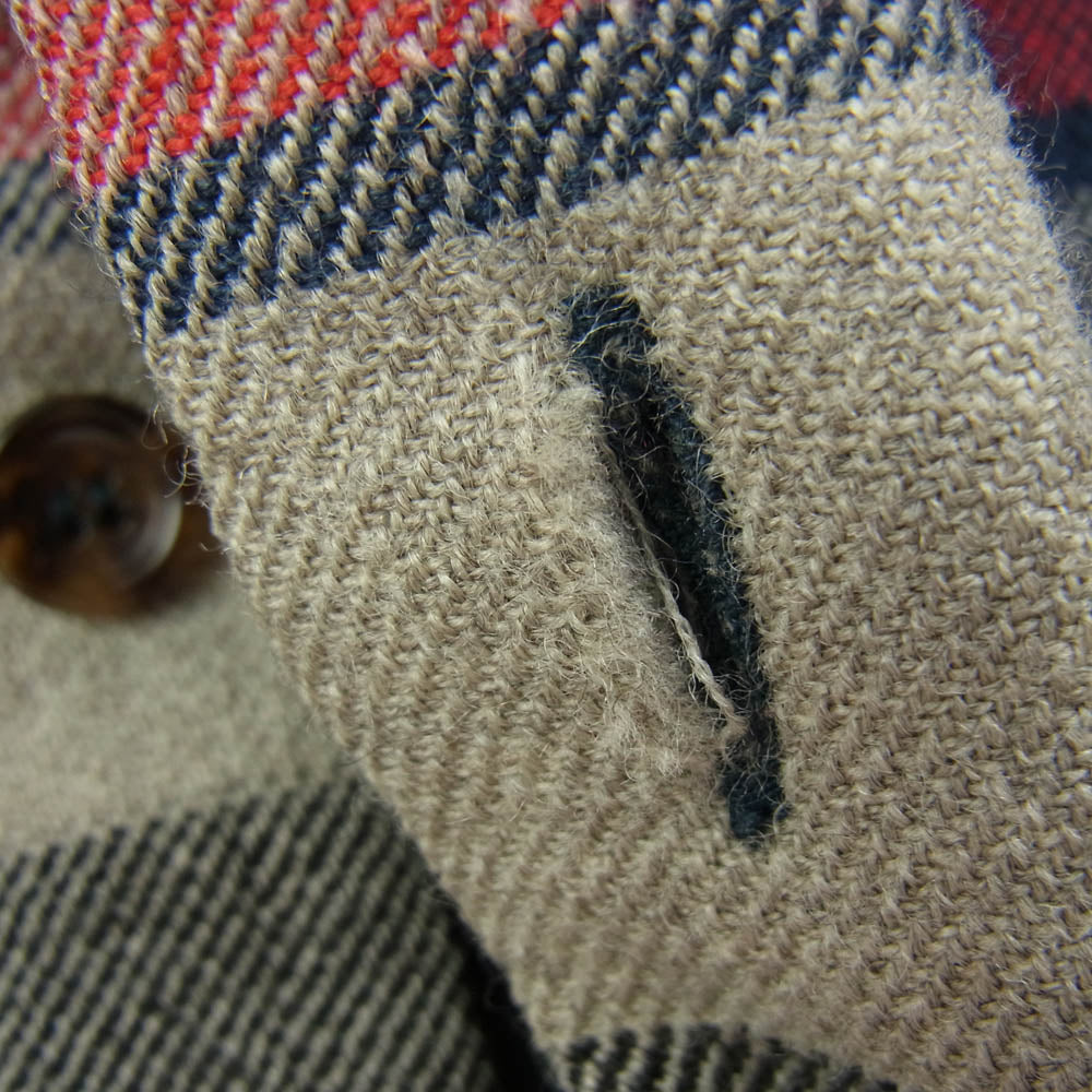 GUCCI グッチ 495091 チェック柄 ウール シャツ ジャケット コート ※襟欠品 マルチカラー系 48【中古】