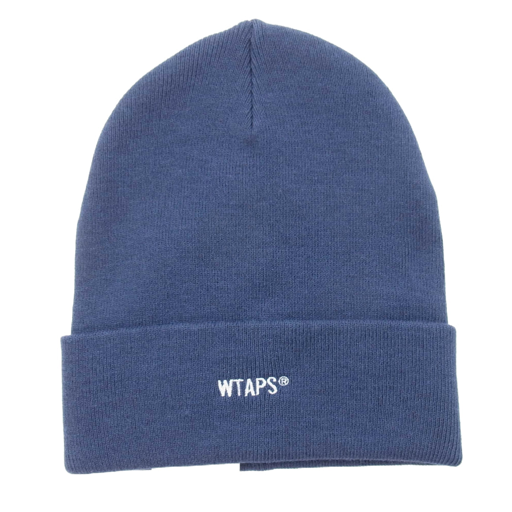 WTAPS ダブルタップス 22SS 221MADT-HT01 BEANIE 01 刺繍ロゴ ビーニー ニットキャップ ネイビー系 00【極上美品】【中古】