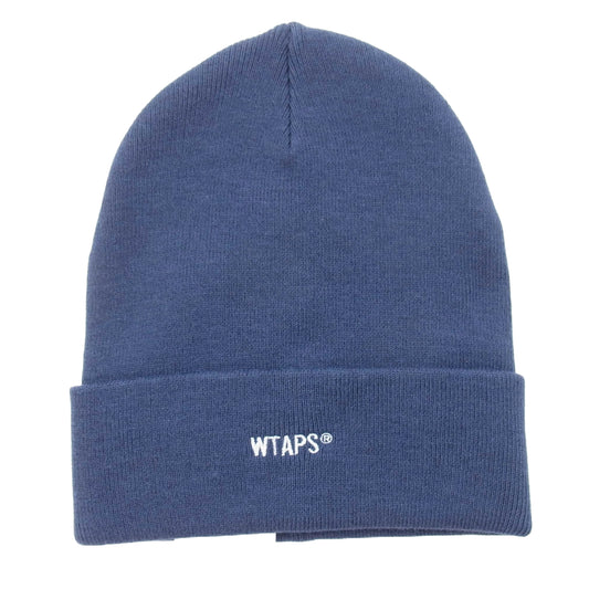 WTAPS ダブルタップス 22SS 221MADT-HT01 BEANIE 01 刺繍ロゴ ビーニー ニットキャップ ネイビー系 00【極上美品】【中古】