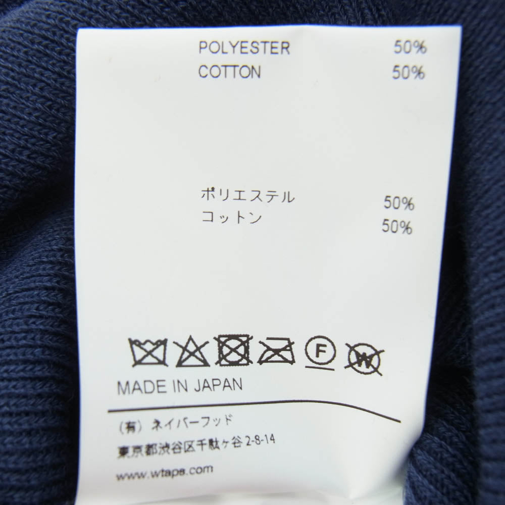 WTAPS ダブルタップス 22SS 221MADT-HT01 BEANIE 01 刺繍ロゴ ビーニー ニットキャップ ネイビー系 00【極上美品】【中古】
