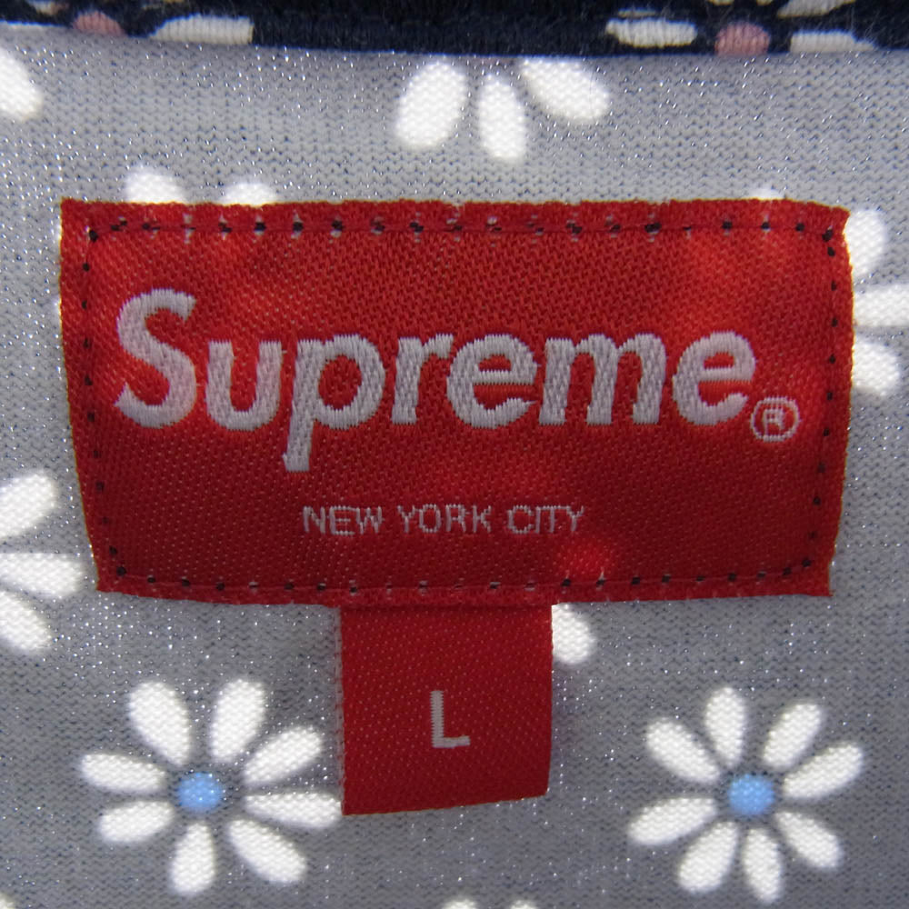 Supreme シュプリーム 22AW Small Box L/S Tee 総柄 スモールボックスロゴ 長袖 Tシャツ ネイビー系 L【中古】