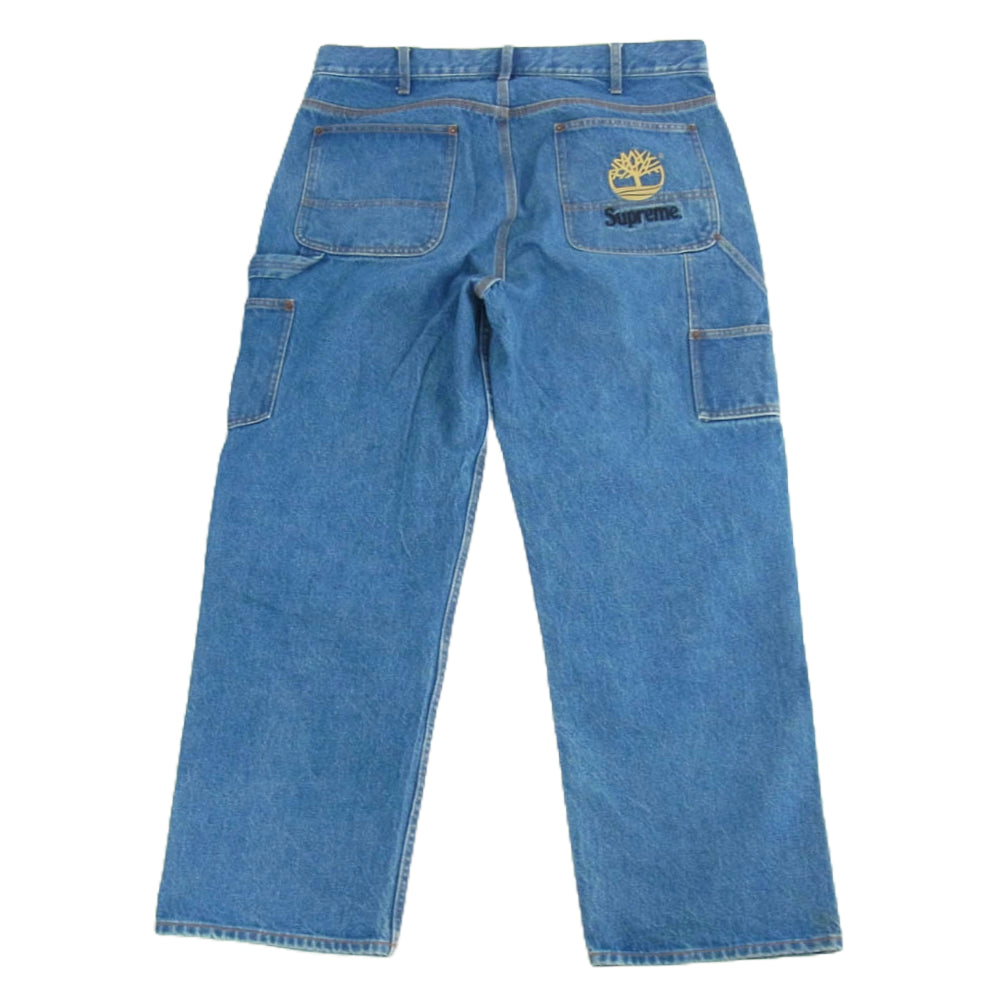 Supreme シュプリーム 21SS × Timberland Double Knee Painter Pant Denim ティンバーランド ダブルニー ペインターデニムパンツ ブルー系 34【中古】