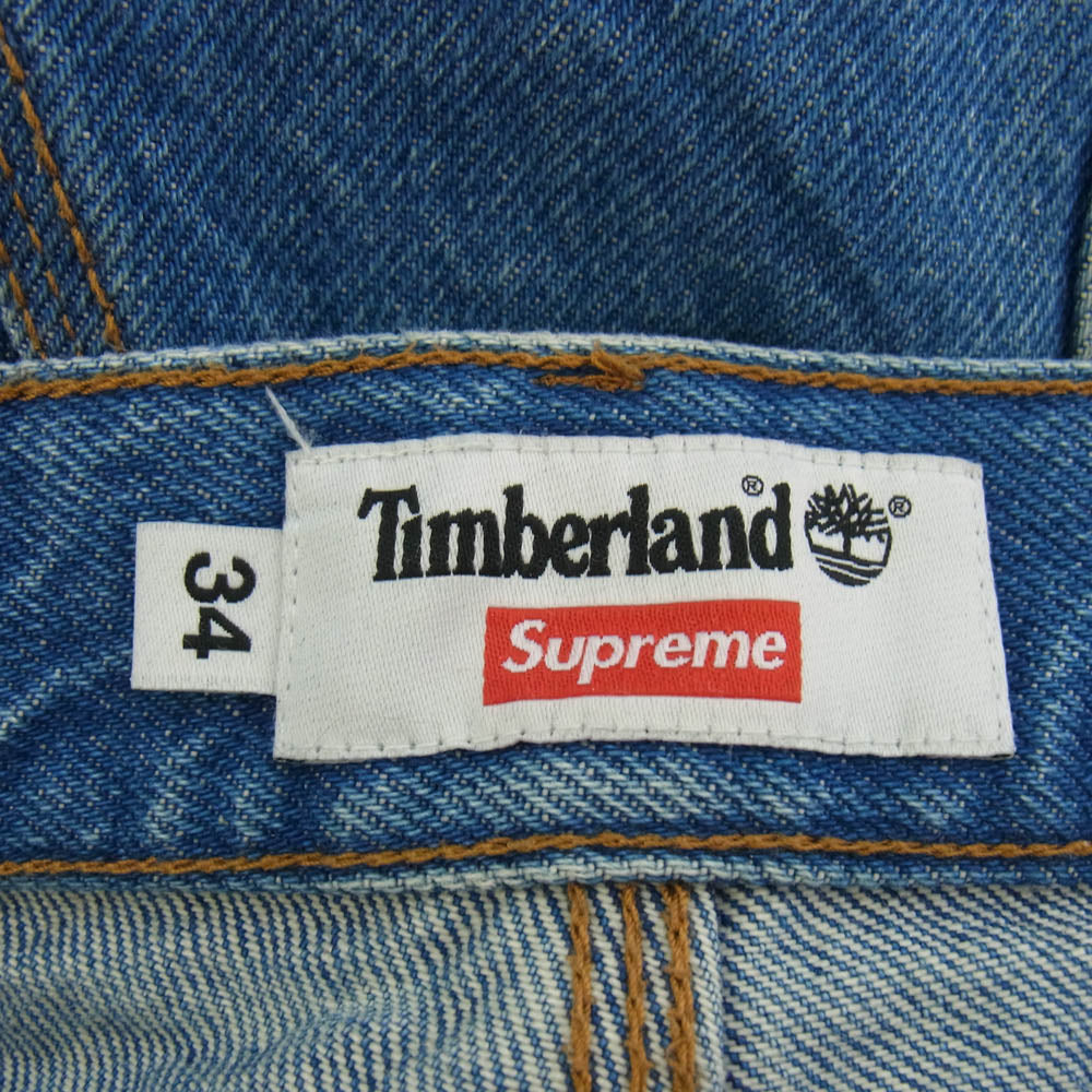 Supreme シュプリーム 21SS × Timberland Double Knee Painter Pant Denim ティンバーランド ダブルニー ペインターデニムパンツ ブルー系 34【中古】