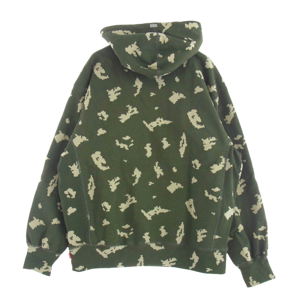 Supreme シュプリーム 21AW Box Logo Hooded Sweatshirt カモ柄 ボックスロゴ パーカー カーキ系 L【中古】