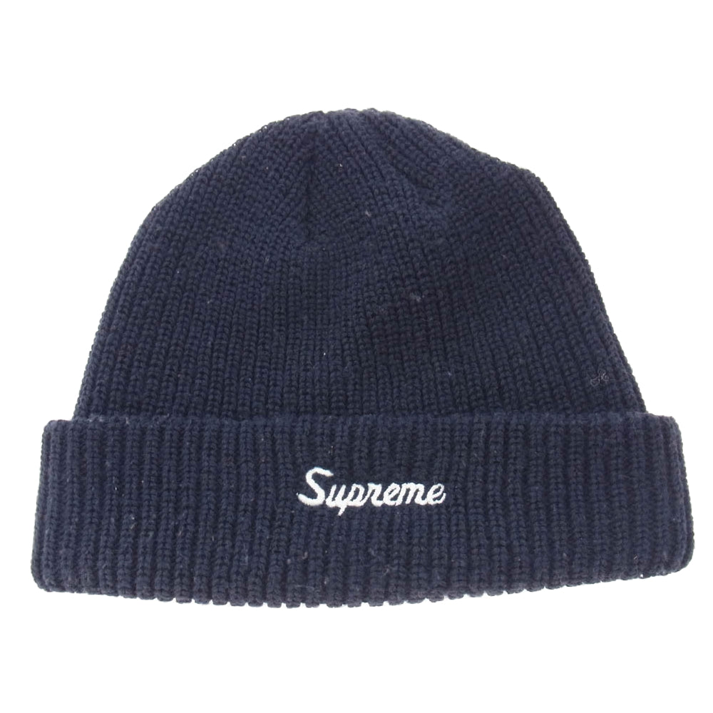 Supreme シュプリーム Loose Gauge Beanie ロゴ刺繍 ルーズゲージ ビーニー ニット キャップ ネイビー系【中古】