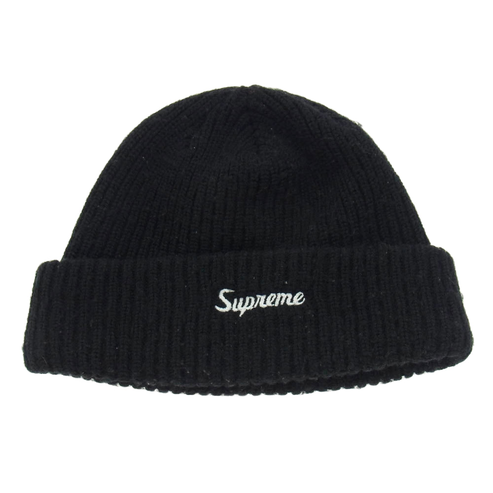 Supreme シュプリーム 16AW Loose Gauge Beanie ロゴ刺繍 ルーズゲージ ビーニー ニット キャップ ブラック系【中古】