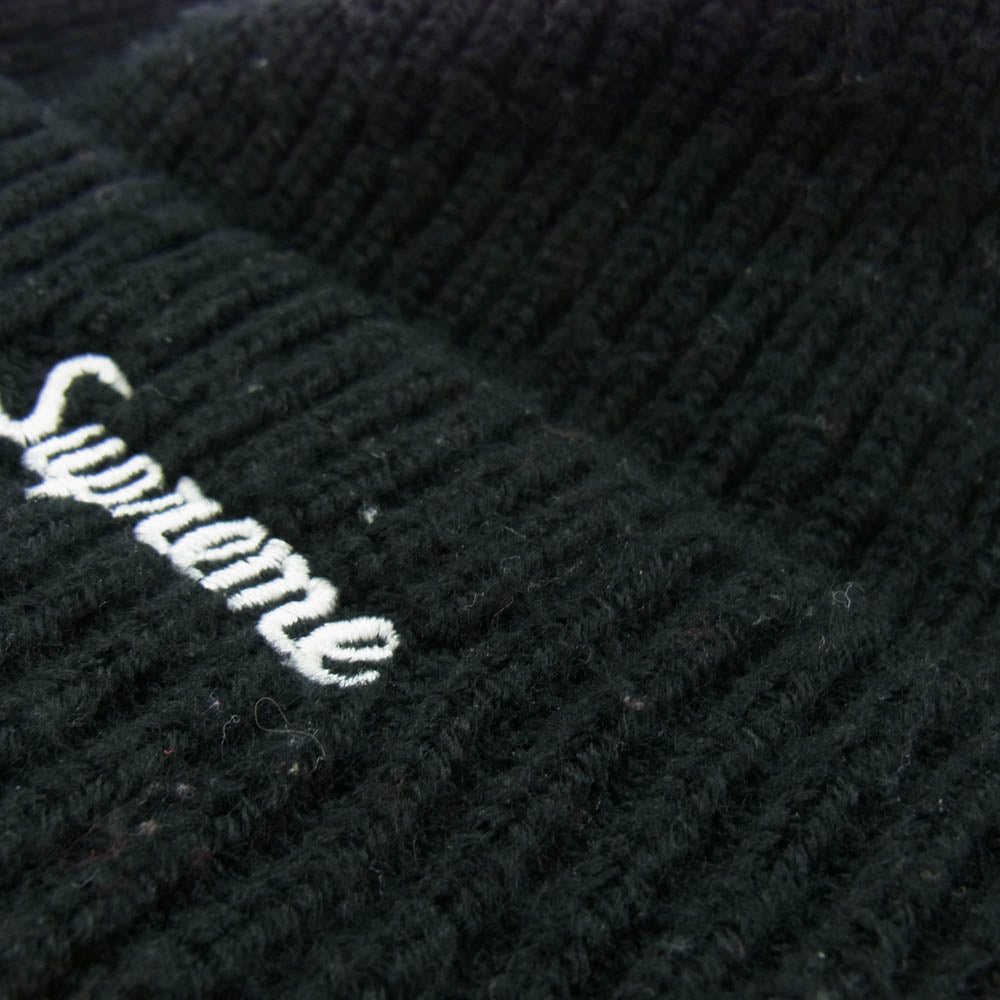 Supreme シュプリーム 16AW Loose Gauge Beanie ロゴ刺繍 ルーズゲージ ビーニー ニット キャップ ブラック系【中古】