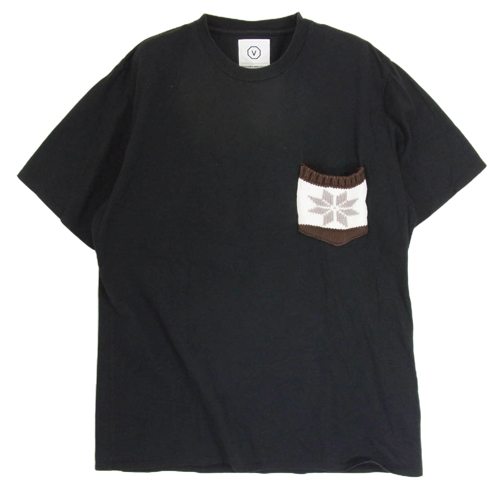 VISVIM ビズビム POCKET TEE SS ニット ポケット Tシャツ ブラック系 サイズ表記無【中古】