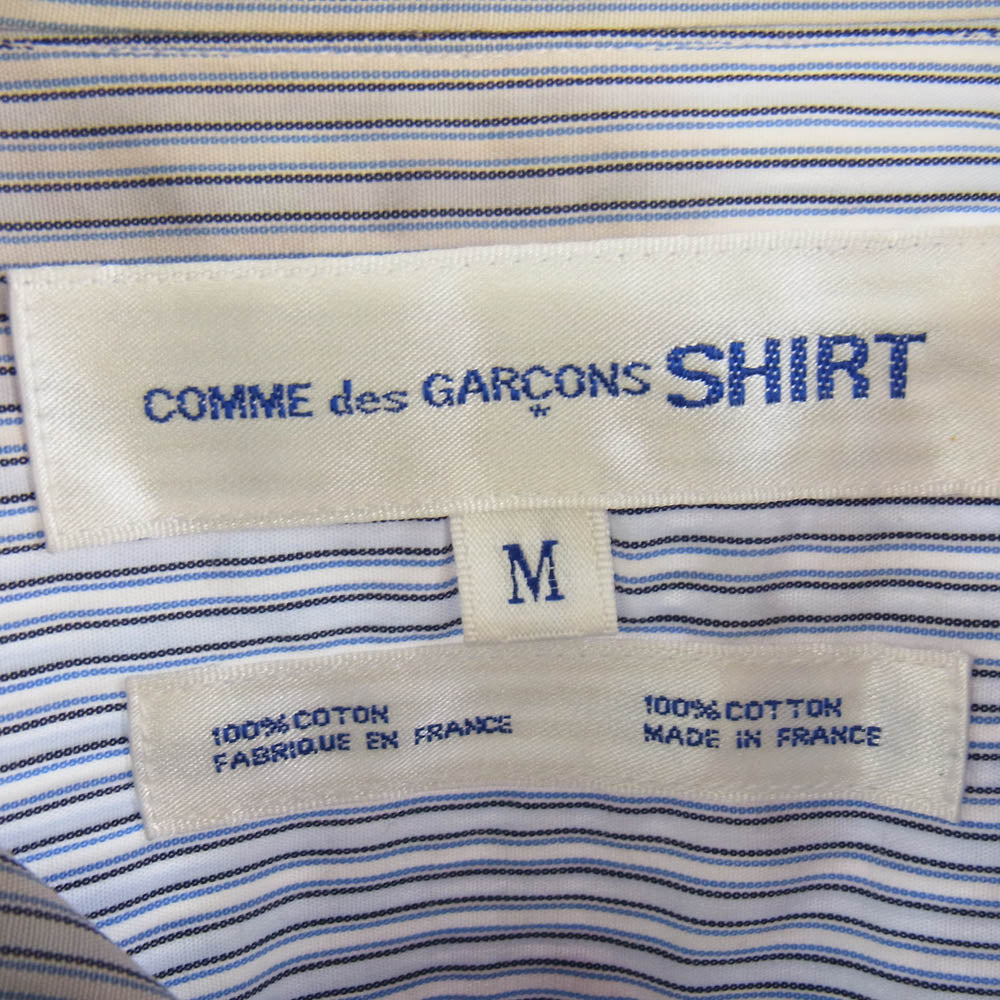 COMME des GARCONS コムデギャルソン SHIRT シャツ 加工 ストライプ シャツ ブルー系 M【中古】