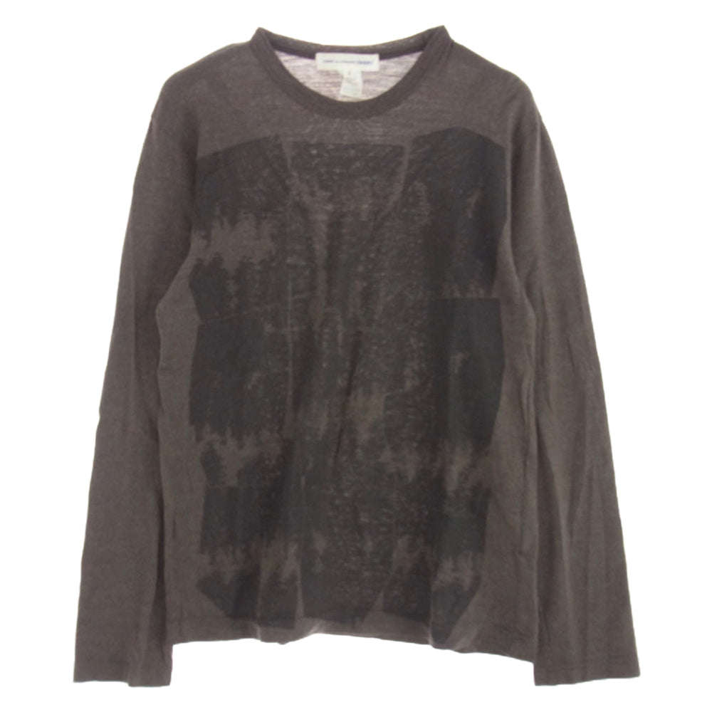 COMME des GARCONS コムデギャルソン W15131 SHIRT シャツ フランス製 プリント ニット カットソー ブラウン系 S【中古】