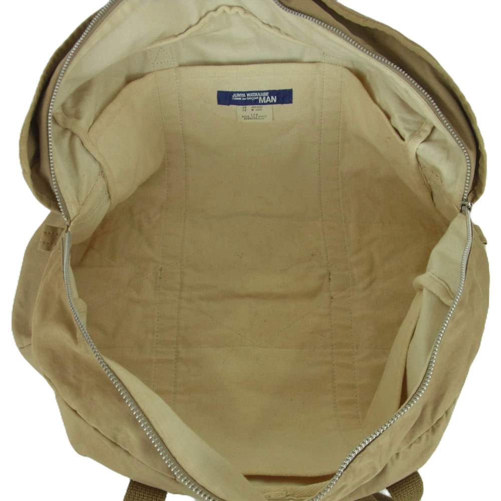 JUNYA WATANABE COMME des GARCONS MAN ジュンヤワタナベコムデギャルソンマン 04SS WM-K245 ステンシル プリント キャンバス ボストン バッグ ベージュ系 カーキ系【中古】