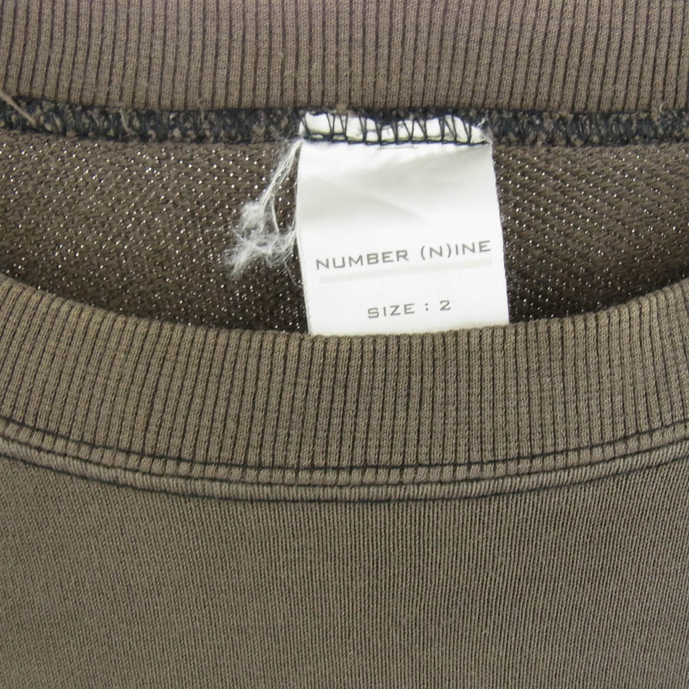 NUMBER(N)INE ナンバーナイン TIME期 ジオ 甲冑 デストロイ スウェット チャコール系 グレー系 2【中古】
