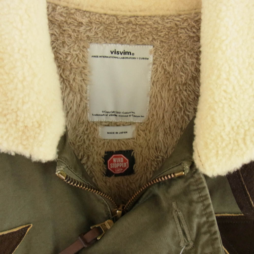 VISVIM ビズビム 15SS 0115405013005 WINDSTOPPER DECKHAND JACKET ウィンドストッパー デッキ ミリタリー ジャケット カーキ系 1【中古】