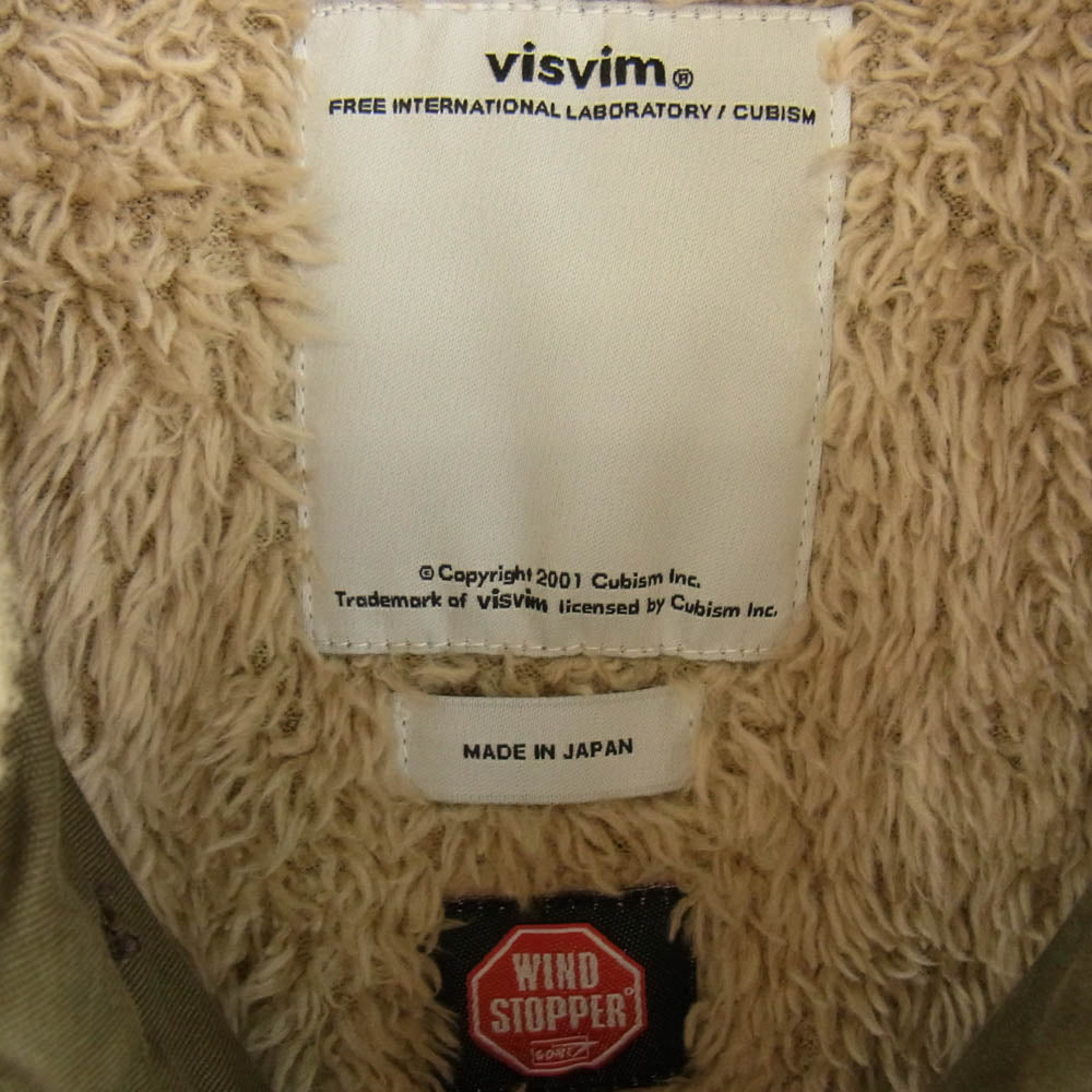 VISVIM ビズビム 15SS 0115405013005 WINDSTOPPER DECKHAND JACKET ウィンドストッパー デッキ ミリタリー ジャケット カーキ系 1【中古】
