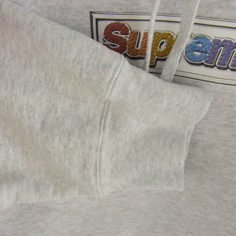 Supreme シュプリーム 22SS bling box logo hooded sweatshirt ブリング ボックス ロゴ フーディー スウェットシャツ グレー系 M【中古】