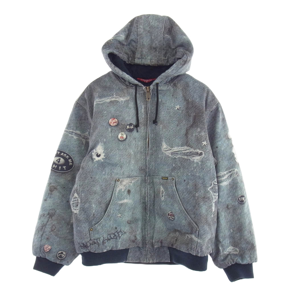 Supreme シュプリーム 24aw HJR Trompe L'oeil Hooded Work Jacket Indigo フーディー ワーク ジャケット M【中古】