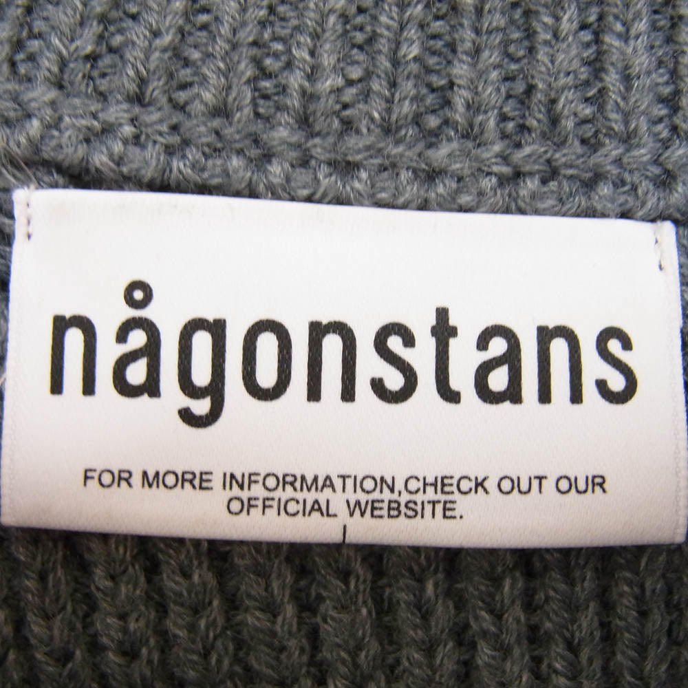 nagonstans ナゴンスタンス 470HA433-1210 knit combination dress ニット コンビネーション ドレス 異素材 ワンピース グレー系 M【中古】