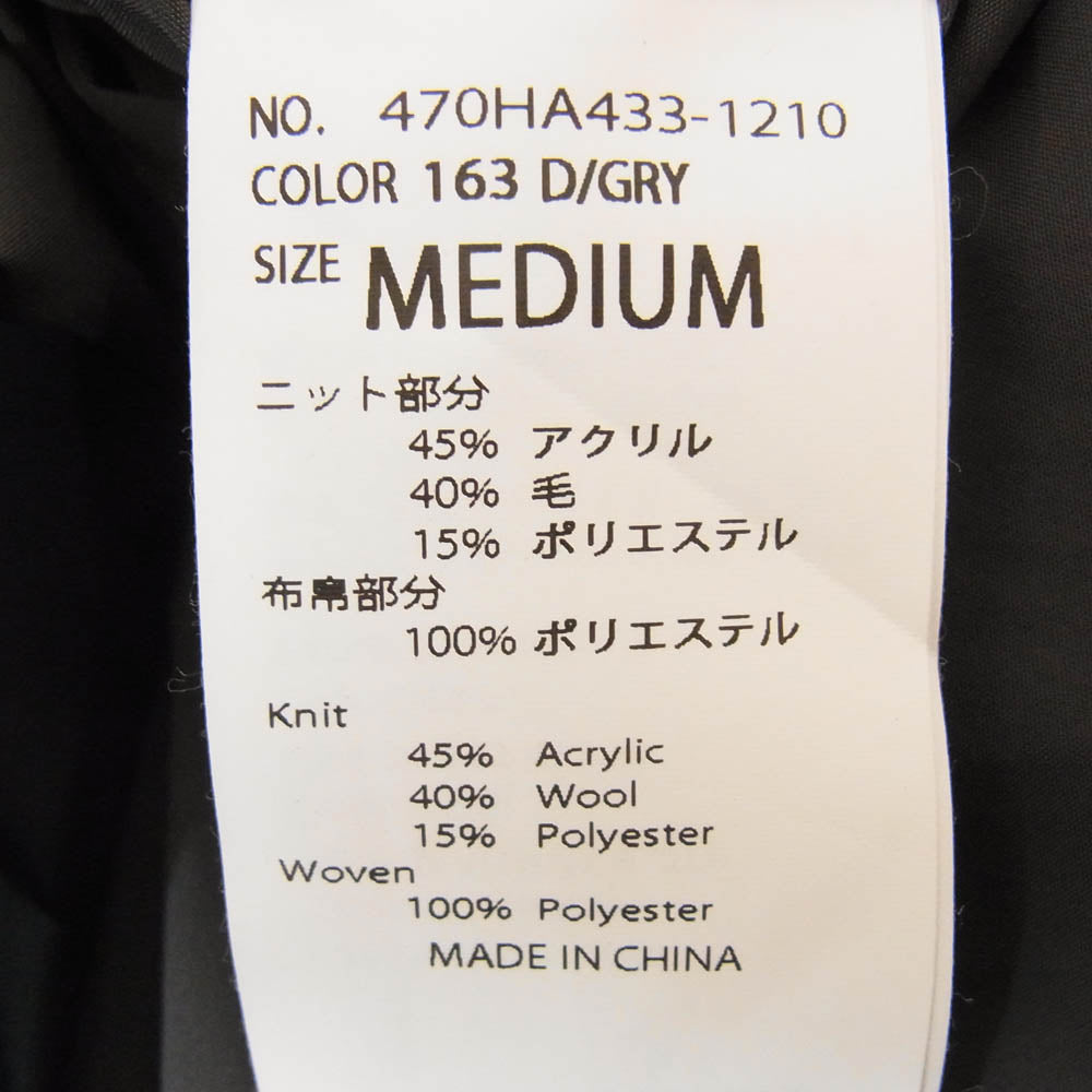 nagonstans ナゴンスタンス 470HA433-1210 knit combination dress ニット コンビネーション ドレス 異素材 ワンピース グレー系 M【中古】