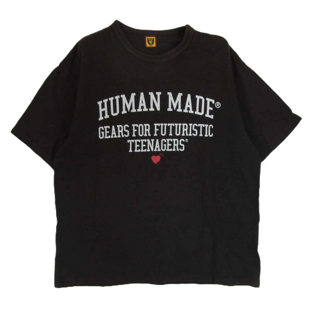 HUMAN MADE ヒューマンメイド フロントプリント Tシャツ 半袖 カットソー ブラック系 2XL【中古】