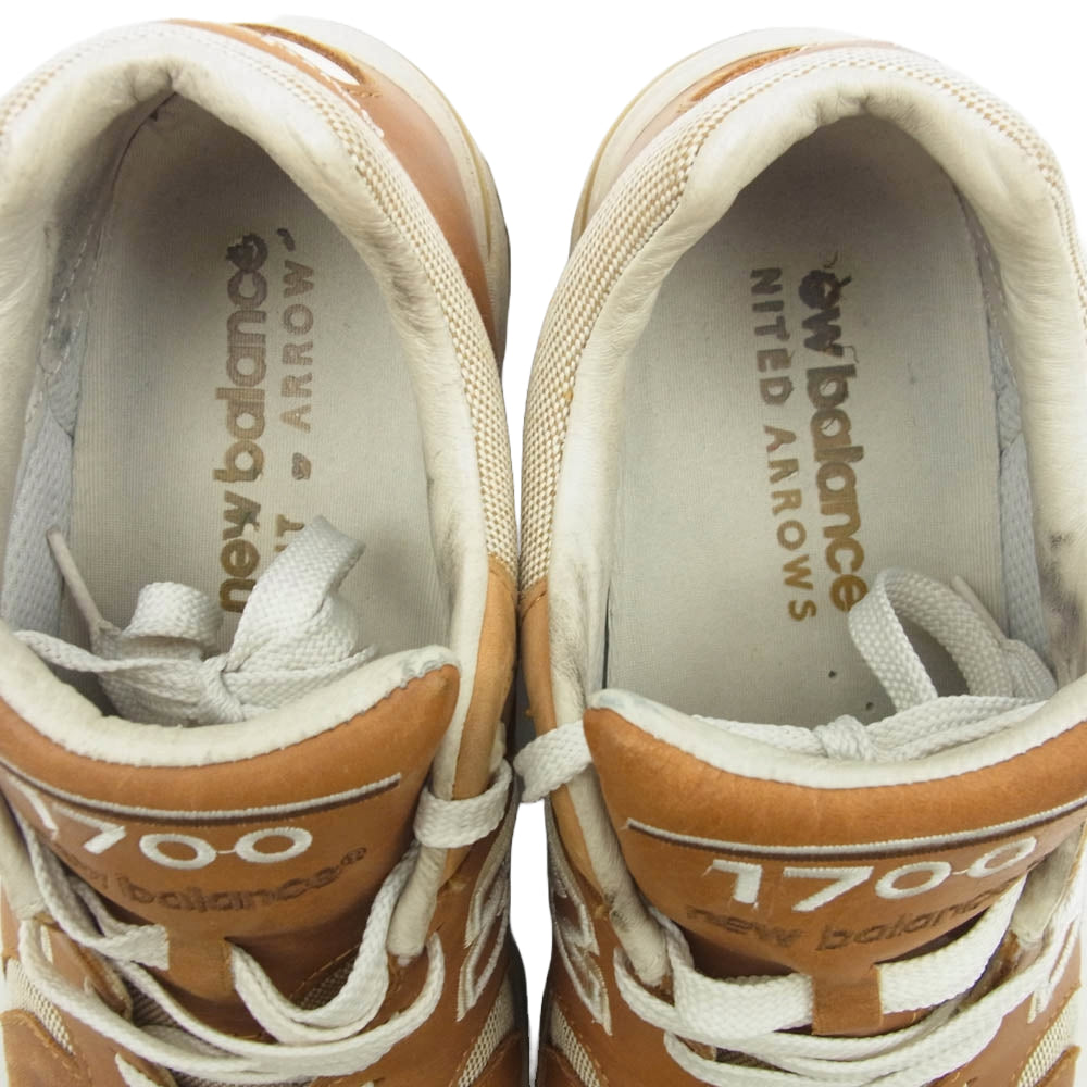 NEW BALANCE ニューバランス M1700CUA UNITED ARROWS ユナイテッドアローズ 別注 1700 レザー メッシュ スニーカー ブラウン系 28cm【中古】
