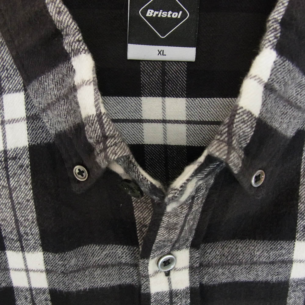 F.C.R.B. エフシーアールビー 17SS FCRB-170052 STAR FLANNEL SHIRTS バックスタープリント チェック シャツ 長袖 ブラック系 XL【中古】