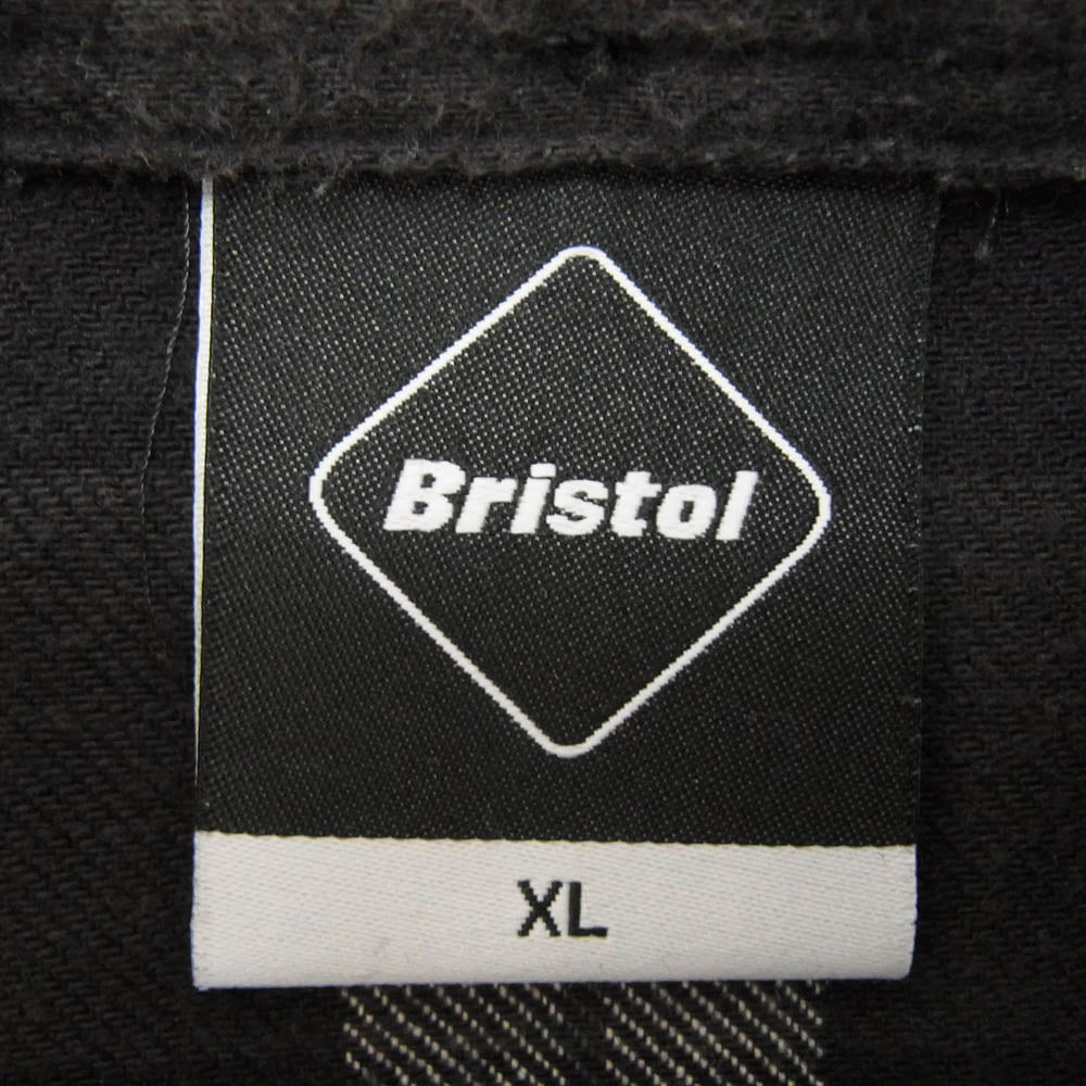 F.C.R.B. エフシーアールビー 17SS FCRB-170052 STAR FLANNEL SHIRTS バックスタープリント チェック シャツ 長袖 ブラック系 XL【中古】