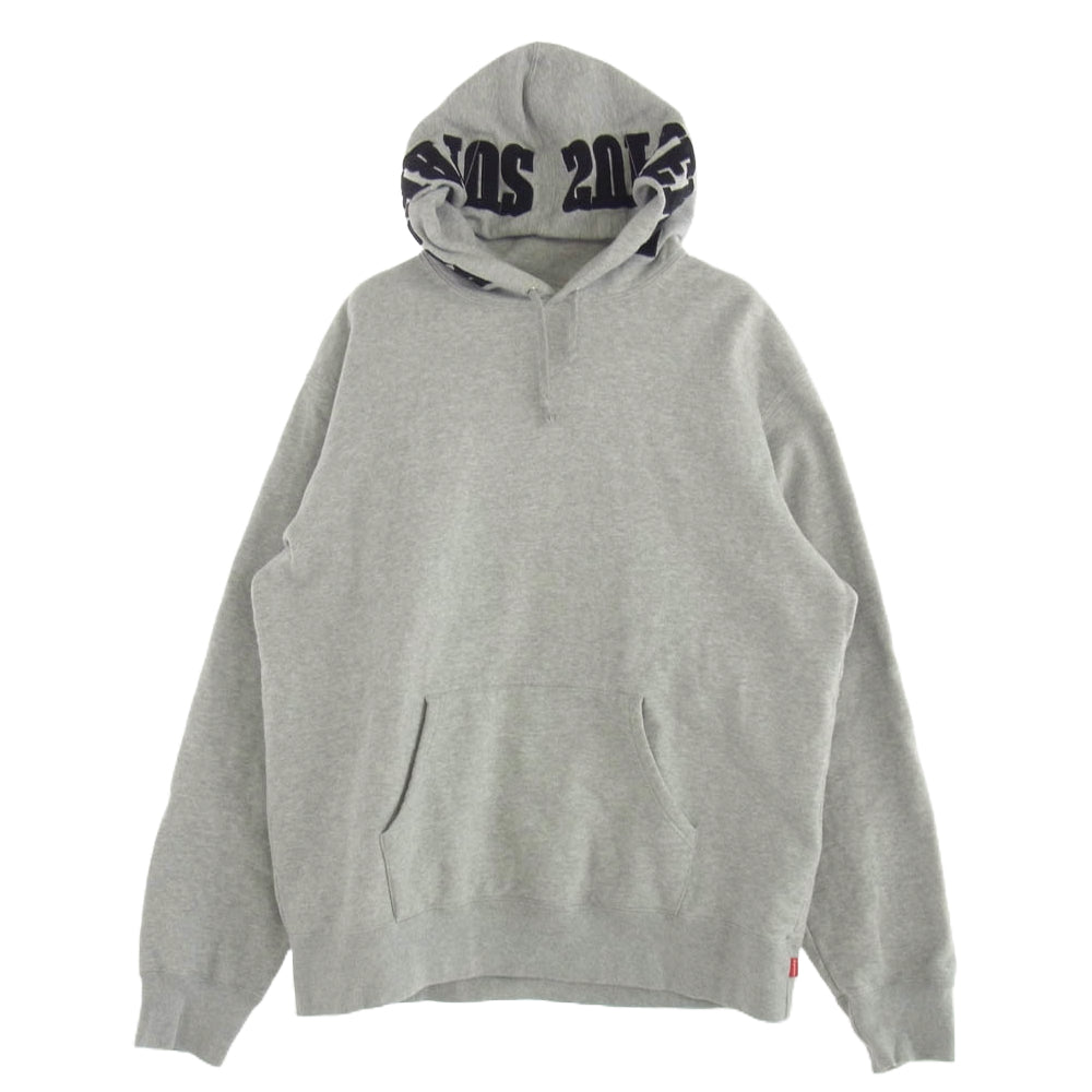 Supreme シュプリーム 19AW Mirrored Logo Hooded Sweatshirt フーデッド スウェットシャツ パーカー グレー グレー系 XL【中古】