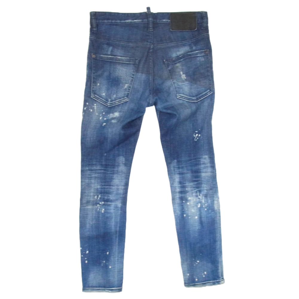 DSQUARED2 ディースクエアード 21SS S74LB0939 S30342 国内正規品 SKATER JEANS スケーター ペイント ダメージ加工 ジーンズ デニムパンツ インディゴブルー系 42【中古】