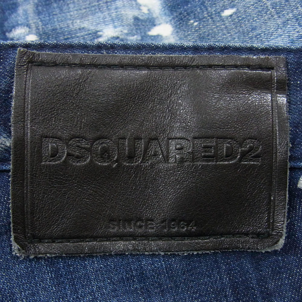 DSQUARED2 ディースクエアード 21SS S74LB0939 S30342 国内正規品 SKATER JEANS スケーター ペイント ダメージ加工 ジーンズ デニムパンツ インディゴブルー系 42【中古】
