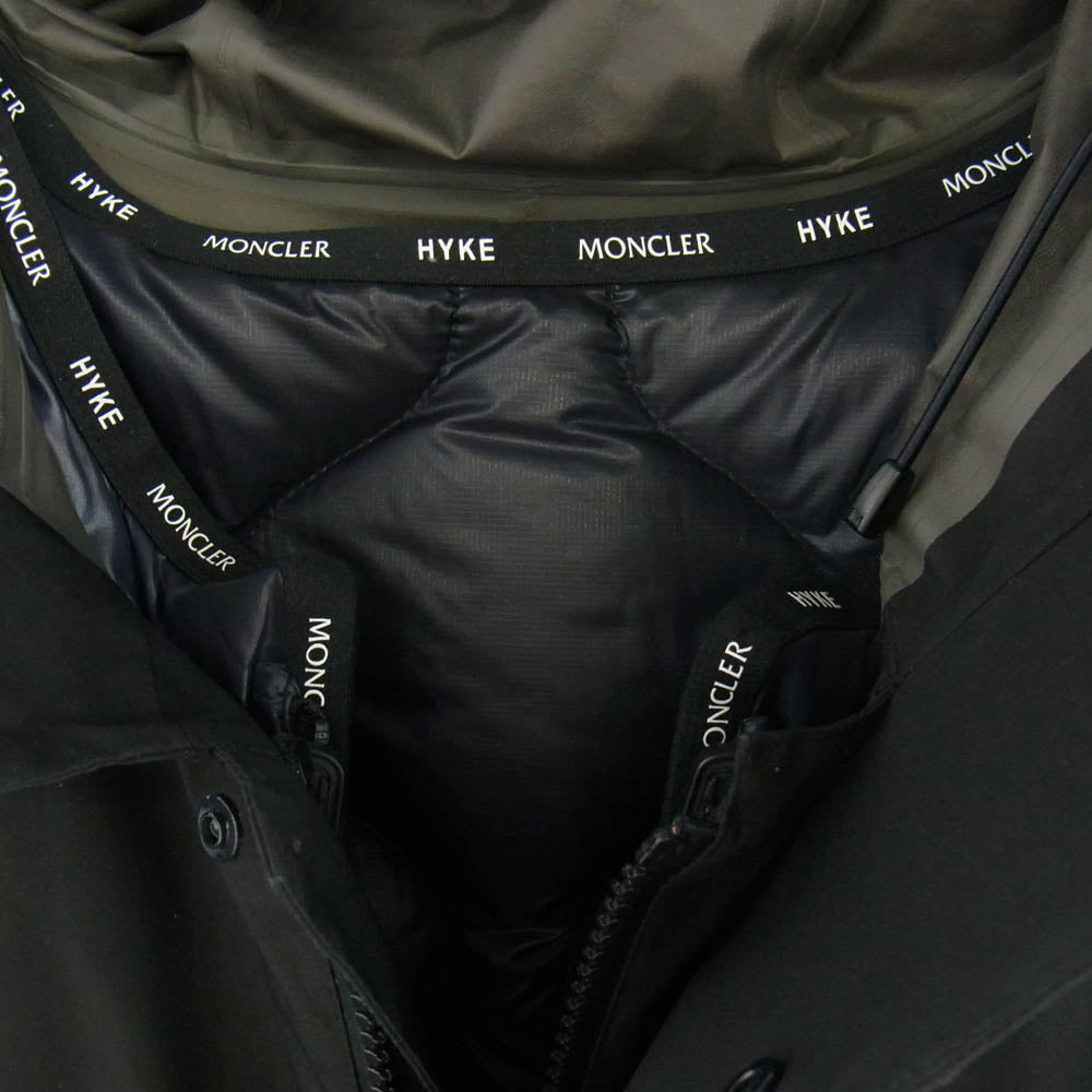 MONCLER モンクレール G209K1C00004 × HYKE ハイク LANGUARD ランガード Wネーム ダウンコート ダウンジャケット ブラック系 2【中古】